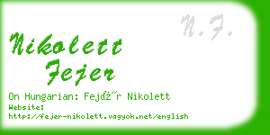 nikolett fejer business card